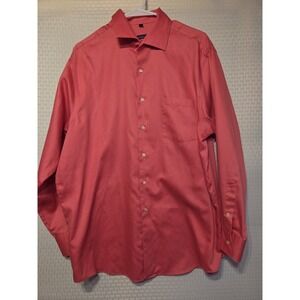 Geoffrey Beene Men's Classic Fit‎ Dress Shirt 16½ 32/33 Coral Red Long Sleeve No